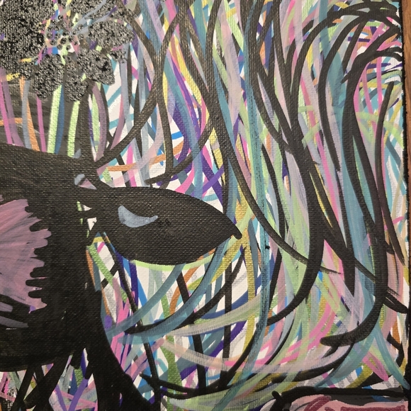 HANDCRAFTED Abstract Highland Cow Painting HANDPAINTED Artwork HANDMADE Wall Art - Picture 7 of 17